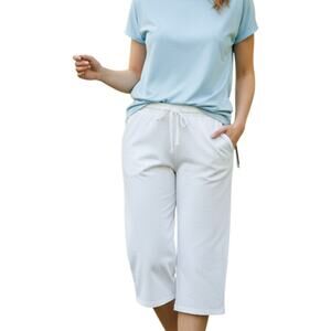 NWT Women Capri Sweatpants Plus 2XL Stretch Joggers Loose Pants Drawstring Yoga